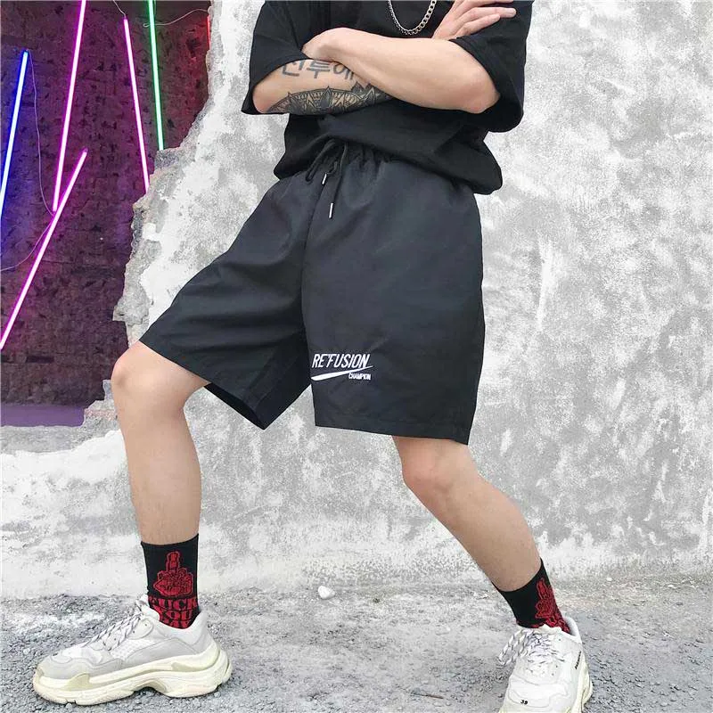 NiceMix корейский принт письмо harajuku для женщин сплошной альбом обычный Ulzzang Прямая поставка прямые свободные панк ноги Винтаж повседневное