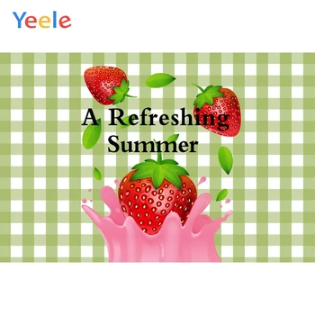 

Yeele Summer Party Portrait Strawberries Milk Ins Photography Backdrops Personalized Photographic Backgrounds For Photo Studio