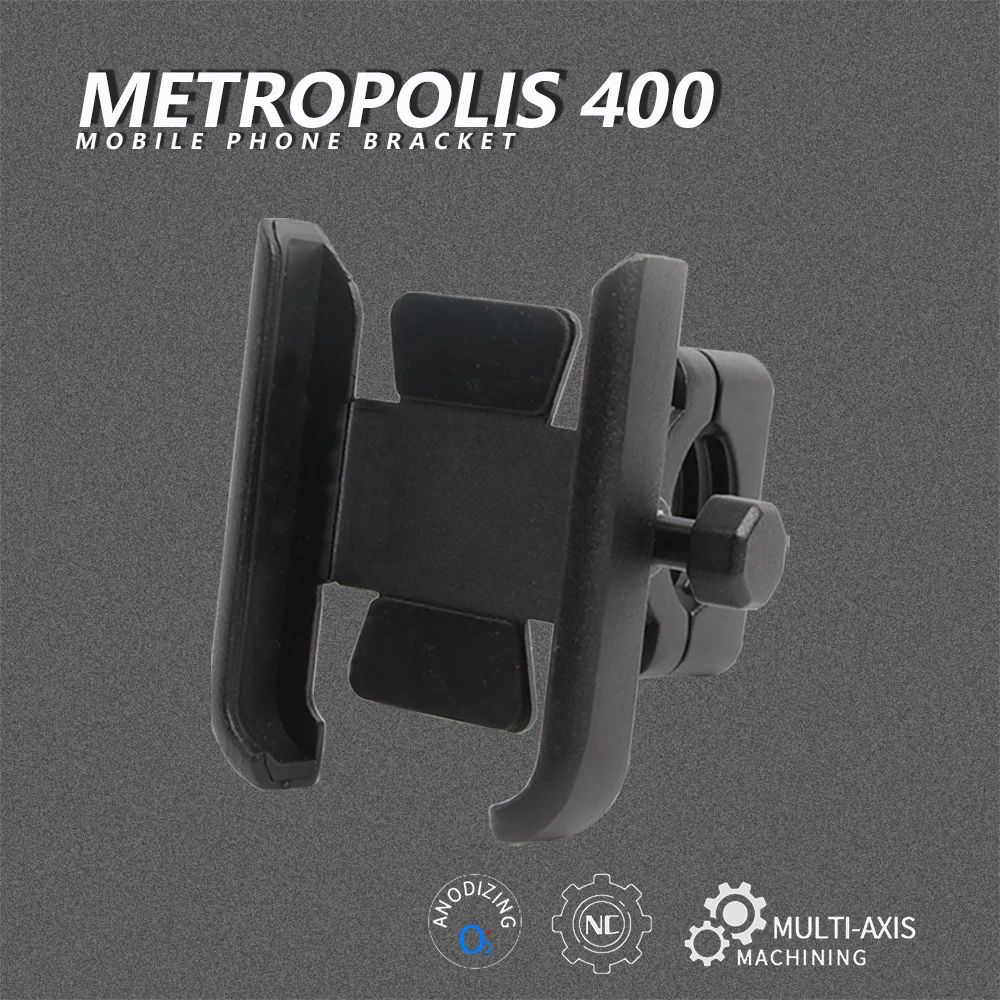 Motorcycle Phone Mount For Peugeot Django & More - Handlebar Holder For 4.0-6.5 Inch Phones (Silver)