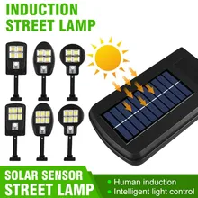 Solar LED Outdoor Light Street Lamp Waterproof Motion Sensor Security Lighting With 3 Light Mode For Garden Courtyard Decoration