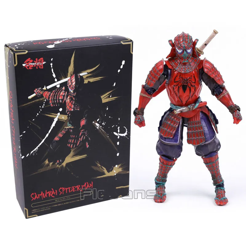 Spiderman MEISHO Kabukimono Дэдпул самурайский Железный человек Капитан Америка Человек-паук ПВХ фигурка Коллекционная модель игрушки - Цвет: Spiderman
