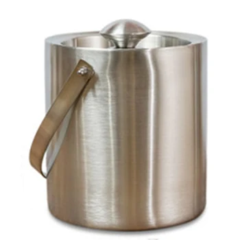 

Promotion! Double Wall Insulated Stainless Steel Ice Bucket Wine Champagne Whisky with Lid and Portable Handle