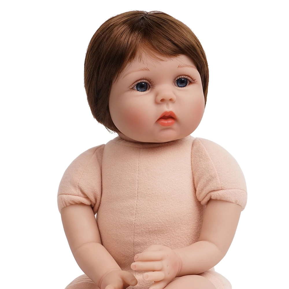 55 см Reborn Baby Doll Девушка Силиконовый виниловый светильник зеленый и темно-розовый наряд
