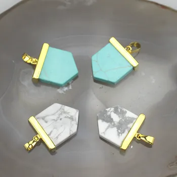 

20*25mm 20pcs/lot fahion gold plating stone pendant jewelry, handmade diy necklace/bracelet jewelry accessories