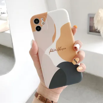

moskado Irregular Contrasting Letter Pattern Phone Cover For iPhone 11 Pro Max X XR XS Max 7 8 7Plus Soft Silicone IMD Back Case