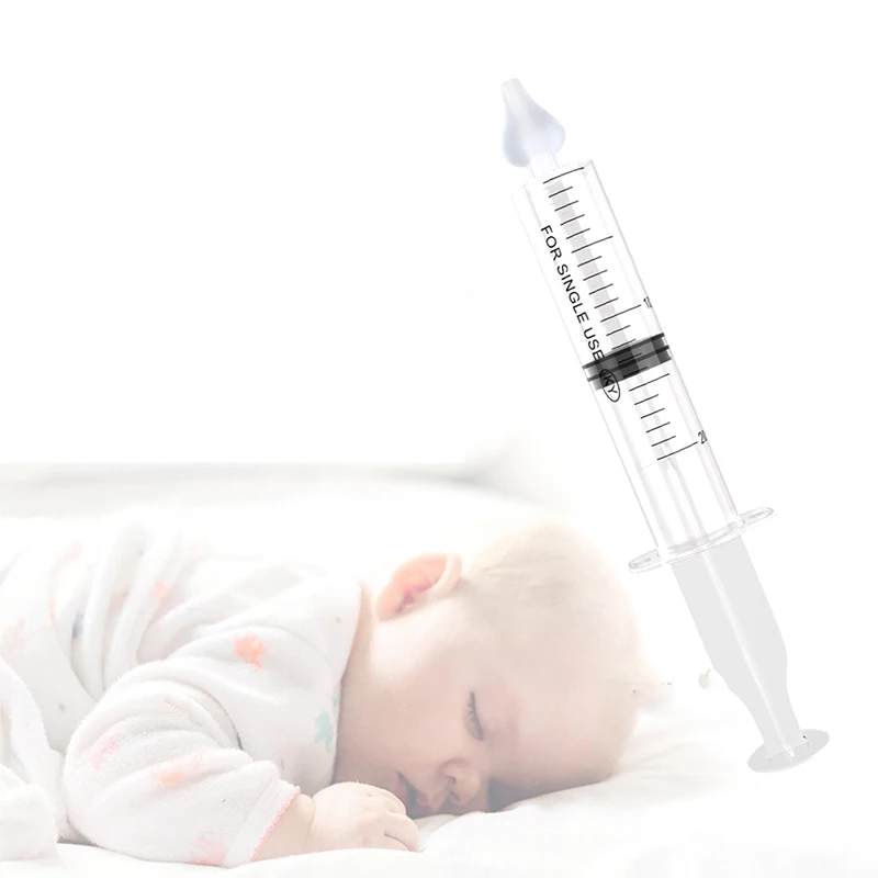 2pcs Professional Syringe Baby Nasal Irrigator Portable Infant Nose Cleaner Rinsing Device Soften nasal scab For Kids Children