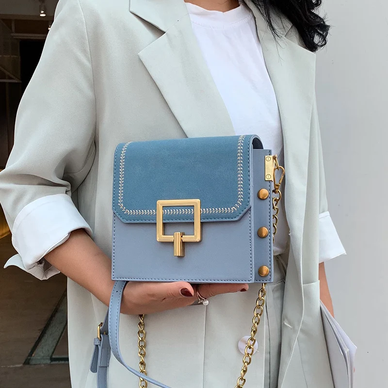 2019 Scrub Leather Crossbody Bags For Women Fall Small Shoulder Messenger Bag Fashion Quality Chain Handbags And Purses Modis | Багаж и