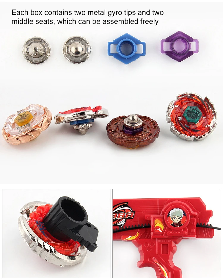 Beyblade Burst Toys Set With Dual Launchers,Beyblade Metal Fusion Spinning Top Toys For Competition (4)