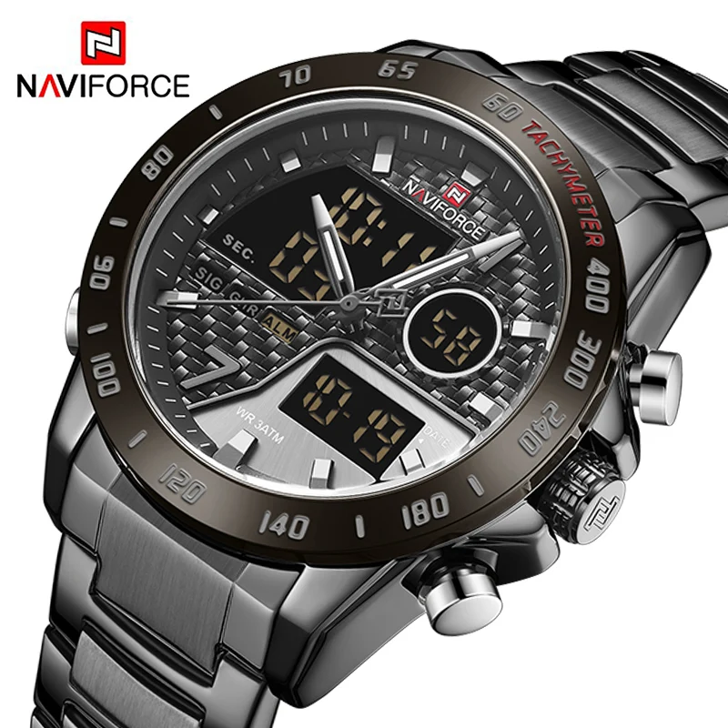 Часы наручные NAVIFORCE Мужские Цифровые роскошные Брендовые спортивные