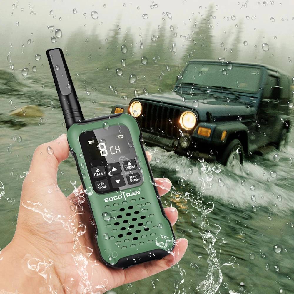 2PCS SocoTran T90 IP67 Waterproof Handheld Walkie Talkies PMR446 16CH Two  Way Radio Transceiver Amateur Ham radio LED Light VOX AliExpress