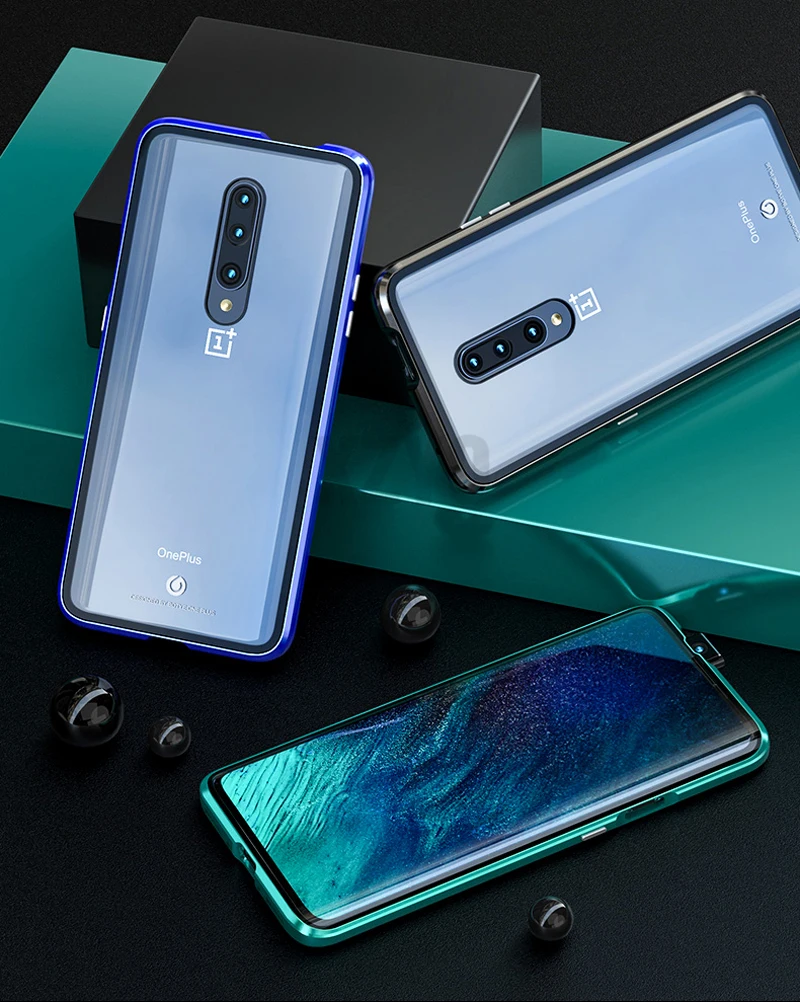 Полный корпус защитный чехол для телефона Oneplus 7 Pro Чехол Магнитный чехол для One Plus 7 Pro Чехол передняя+ Задняя стеклянная крышка