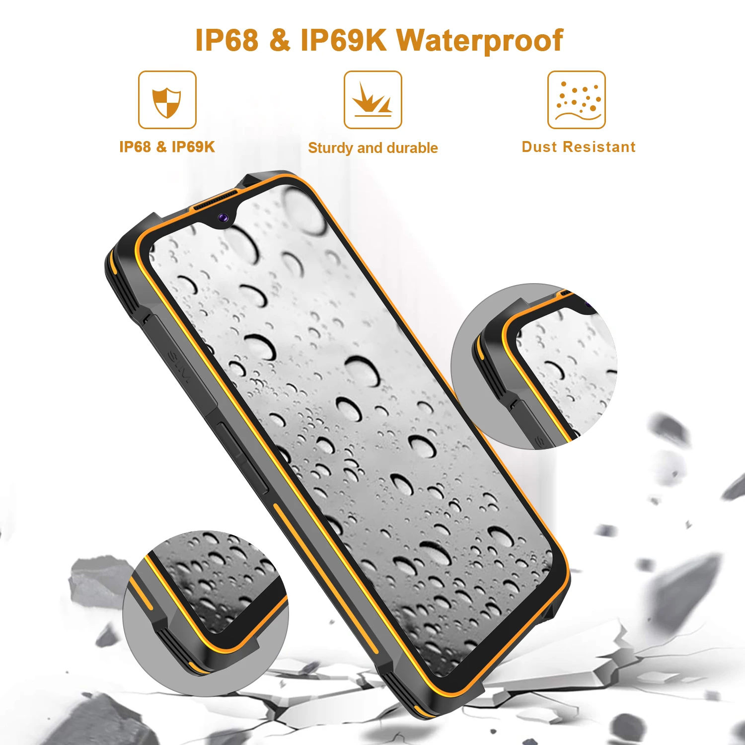 Cubot KingKong 5 Pro Android 11 IP68/IP69K Impermeable Rugged Smartphone Móvil Todorerreno para Viajes o Deporte Smartphone 8000mAh Batería NFC 48MP Triple Cámara 4GB+64GB GPS Dual SIM teléfono moviles Robusto 2021 - Imagen 2