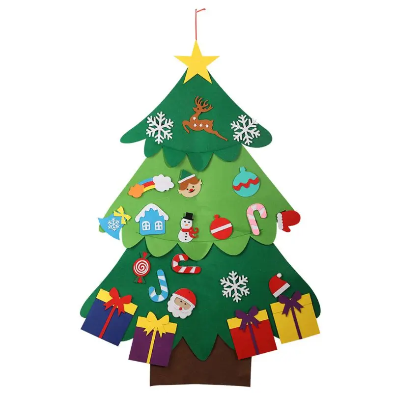 

DIY non-woven Christmas Tree Set Wall Hanging Window Chirdren Xmas Gifts for Kids Christmas Decorations