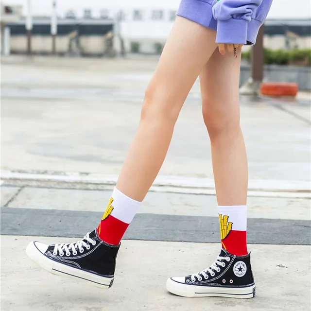 Comprar Calcetines divertidos de mujer con dibujos animados, calcetines  cortos de algodón encantadores, moda Harajuku liso, calcetines bonitos  Retro japoneses Kawaii