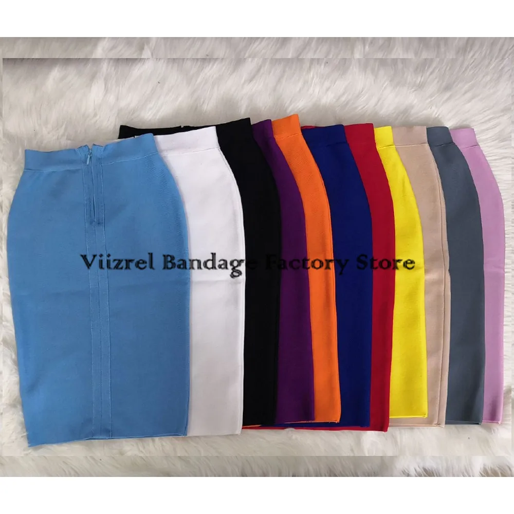 Faldas a la altura de la rodilla para mujer, faldas de estilo casual, a la moda, de color negro, amarillo y rojo, Envío Gratis