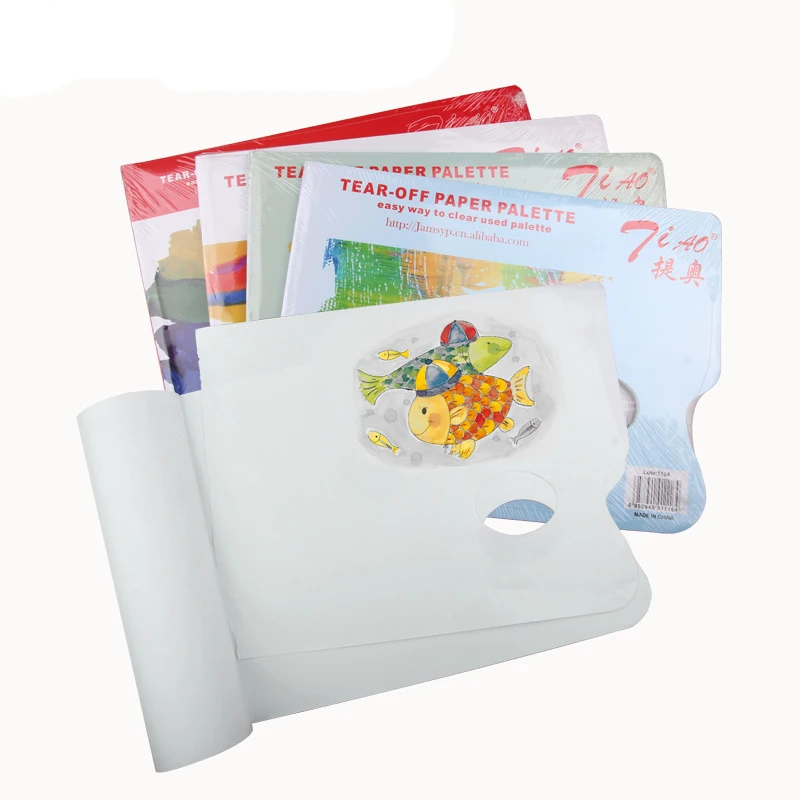 36 Sheets Disposable Palette Paper Pad White Painting Palette for