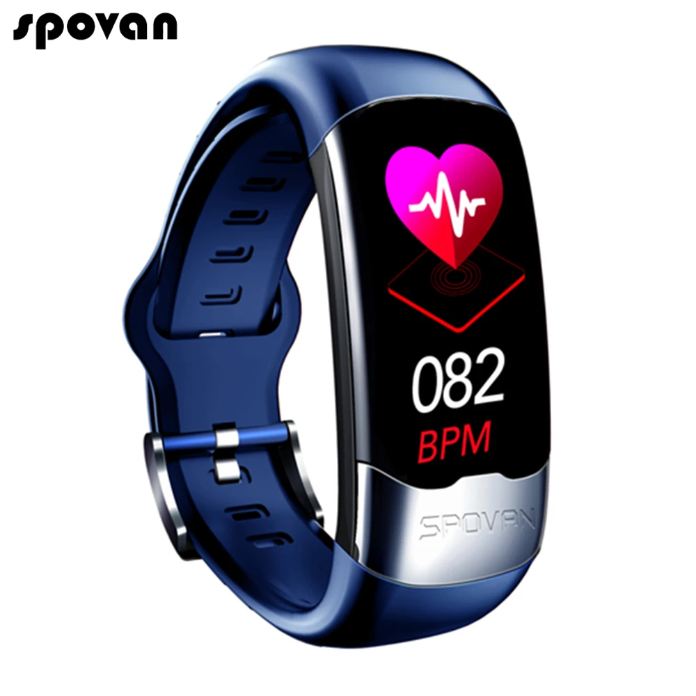 Pulsera inteligente Spovan, Monitor de Cardio ECG HRV, podómetro, Monitor de actividad y presión sanguínea para hombre y mujer|Pulseras inteligentes| - AliExpress