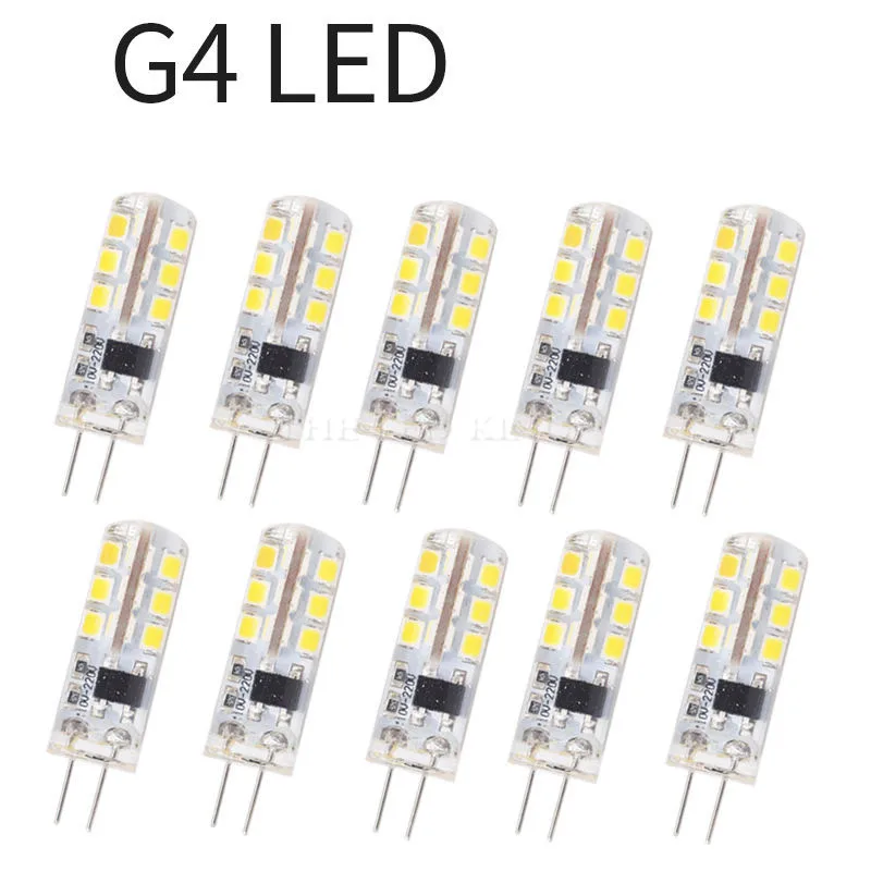 10 шт./лот 2020 новая G4 AC DC 12V 220V Светодиодная лампа с регулируемой яркостью SMD 6W