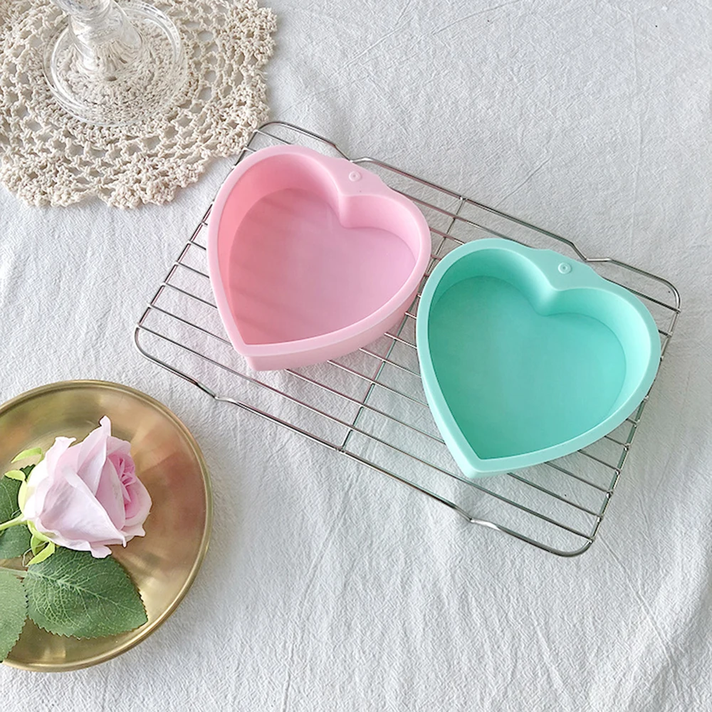 Heart Shaped Silicone Cake Mold Love Cake Silicone Mold 4 6 8 Inch Heart Mousse Chocolate Cakes Mould For Valentine's Day