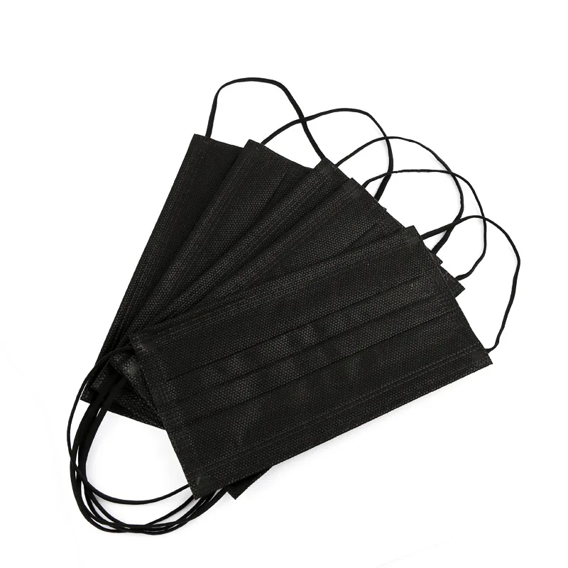 Disposable-Black-Adult-Protective-Mask-Anti-Dust-Anti-Droplets-3-Layers-Filter-Earloop-Non-Woven-Face22