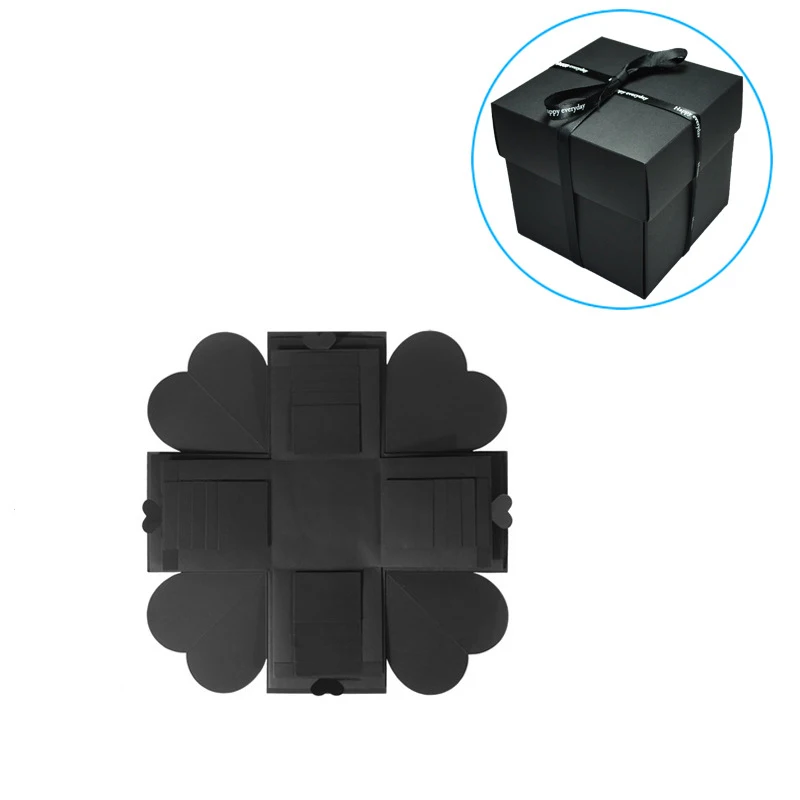only box Ручной работы DIY сюрприз любовь взрыв коробка подарок взрыв для юбилея скрапбук DIY Фотоальбом подарок на день рождения - Цвет: only box