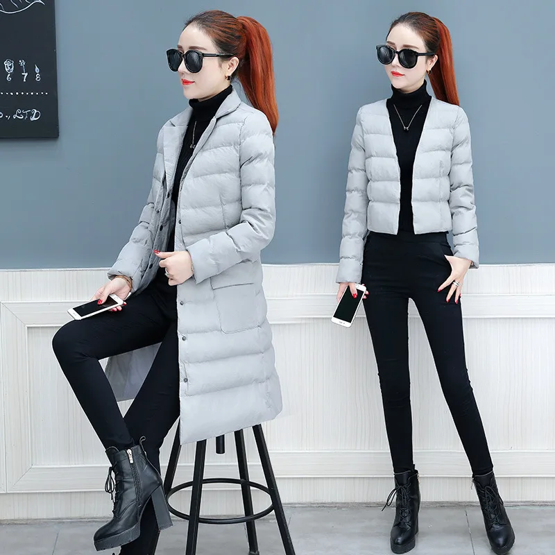 

Cotton-padded Clothes Women's Mid-length 19 Years Fall And Winter Clothes New Style Korean-style Thick Warm down Jacket Cotton-p