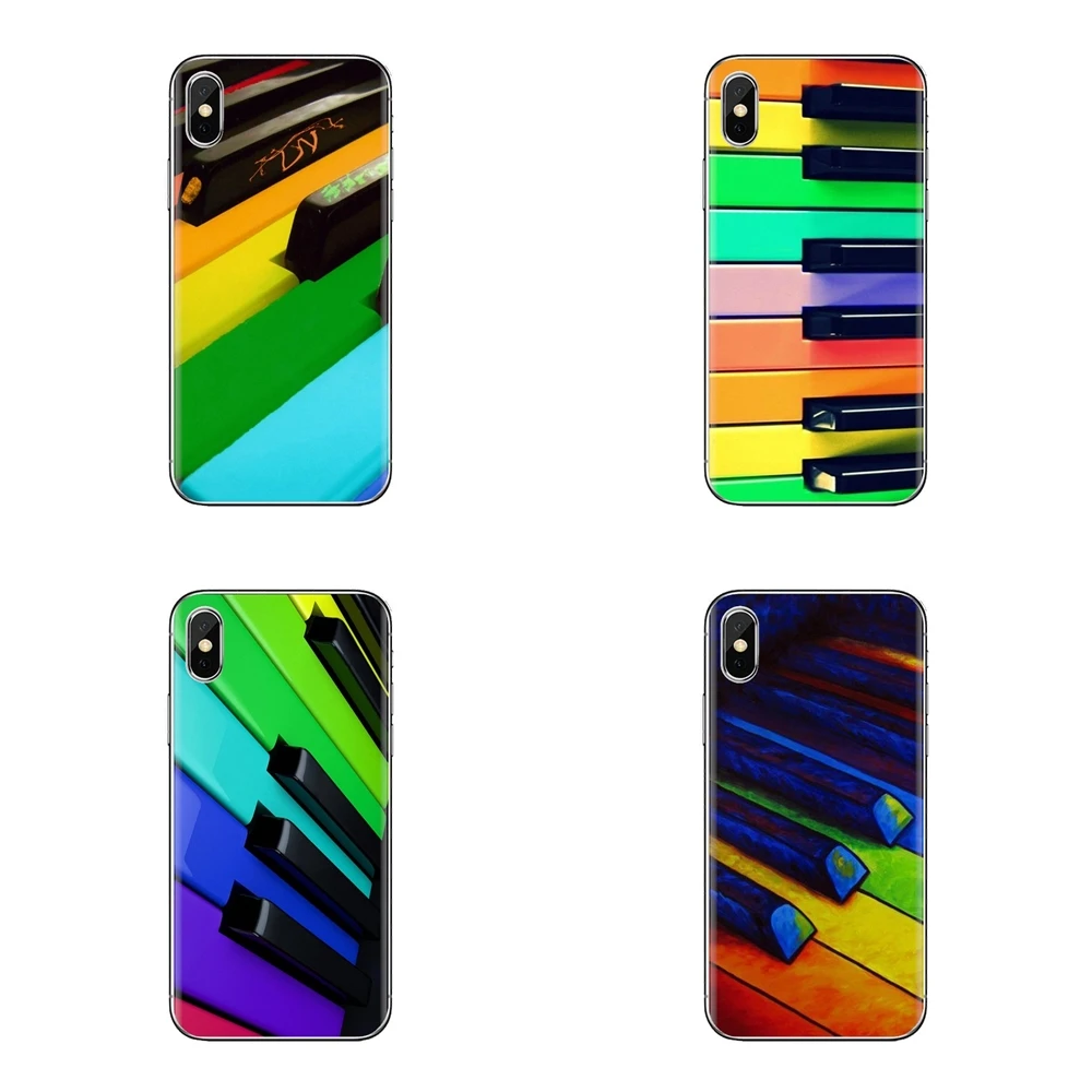 Rainbow Piano Key color Keyboard For Huawei Mate Honor 4C 5C 5X 6X 7 7A 7C 8 9 10 8C 8X 20 Lite Pro Soft Transparent Shell Cover |