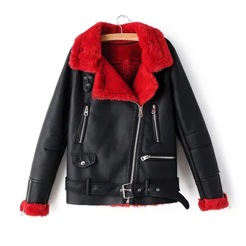 

2020 fashion autumn and winter new women's double-faced fur jacket ladies belt motorcycle wind outwear girl trend cool outfits