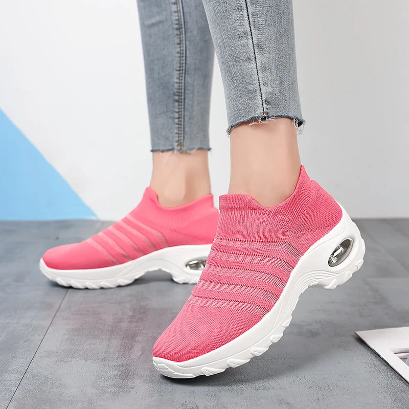 

Air Sole Cushioning Running Shoes Women Sneakers Height Increasing Woman Sports Shoes Comfortable Soft Casual Slip-On Trainers