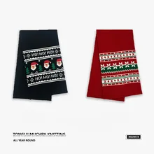 

Christmas Scarf for Women Man Santa Claus Snowflake Couple Scarves Winter Knit Cashmere Foulard Unisex Designer Newyear Gift