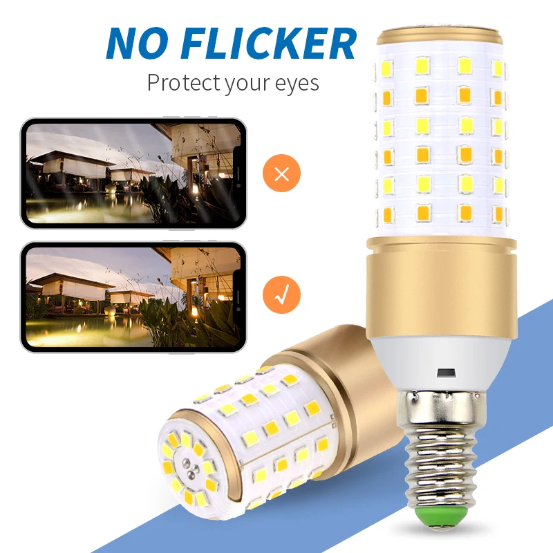 3 Colors Dimmable Led Corn Light E27 Lampada Led 220V Home Lighting E14 AC 85-265V Candle Lights Bulb 2835 SMD Decoration Lamp