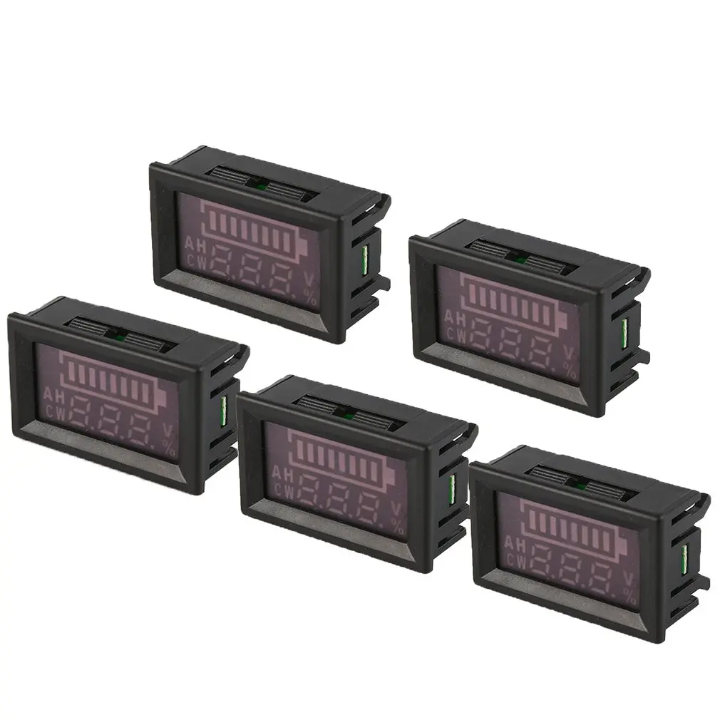 

1/2/5 PC 5-80V LED Double Display Panel Battery Percentage Voltmeter Electric Voltage Meter Volt Tester for Auto Car Motorcycle