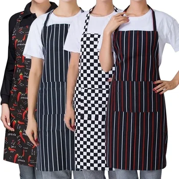 

Womens Mens Cooking Chef Kitchen Restaurant Bib Apron Dress with 2 Pockets Chef Waiter Aprons Bibs Kitchen Accessory