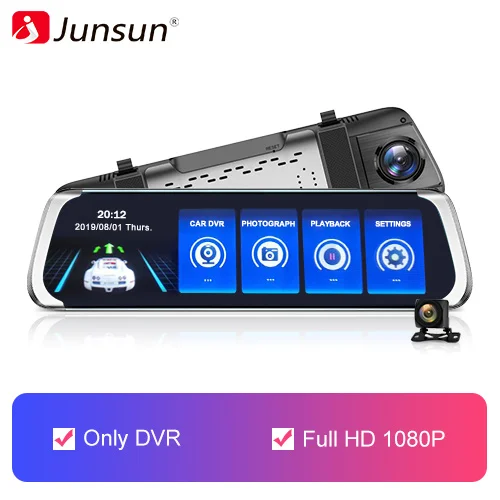 Junsun 4G видеокамера на ОС андроид для автомобиля 1" поток зеркало заднего вида Full HD 1080 P ADAS видеорегистратор Видео Регистраторы Авто регистратор Dashcam gps - Название цвета: A910 No F20