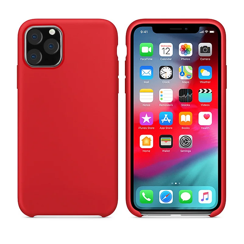 Красный Мягкий Жидкий официальный силиконовый чехол для iPhone 11 Pro Max 8 Plus микрофибра лайнер Противоударный задняя крышка для iPhone X XR Xs MAX XS - Цвет: Красный