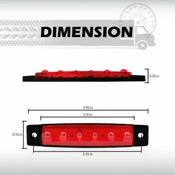 

Kit LED Light DC 12V ABS Waterproof 8pcs 6 LED Rock Light Red Univrsal