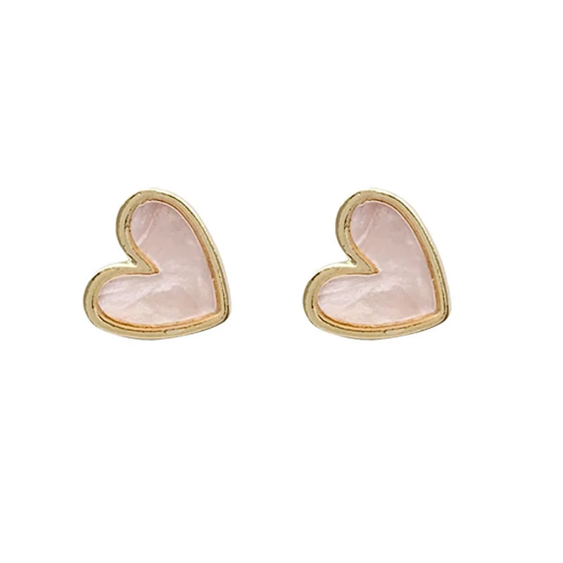 Sweet Acrylic Heart Stud Earrings Delicate Gold Color Mini Ear Studs Trendy Ear Nails For Women Girls Jewelry Gift - Image 6