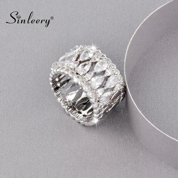 

SINLEERY Tiny Waterdrop Engagement Rings Yellow Gold Silver Color Inlay Cubic Zircon Wedding Rings For Women Jewelry JZ682 SSP