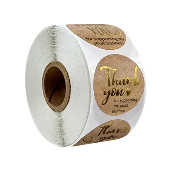 

500 PCS Round Labels Handmade Kraft Paper Packaging Sticker for Candy Bag Flower Gift Box Packing Bag Wedding Thanks Stickers