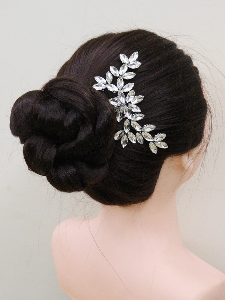 Full Rhinestone Hair Comb Women Flower Head Jewelry Gold Silver Wedding Headpieces Bridal Hair Accessories Clips hair accessories,bridal hair accessories