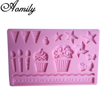 

Aomily Ice Cream Silicone Mold Fondant Cake Mold Cake Decorating Tools SugarCraft Chocolate Ice Cube Mold Baking Tools for Cakes