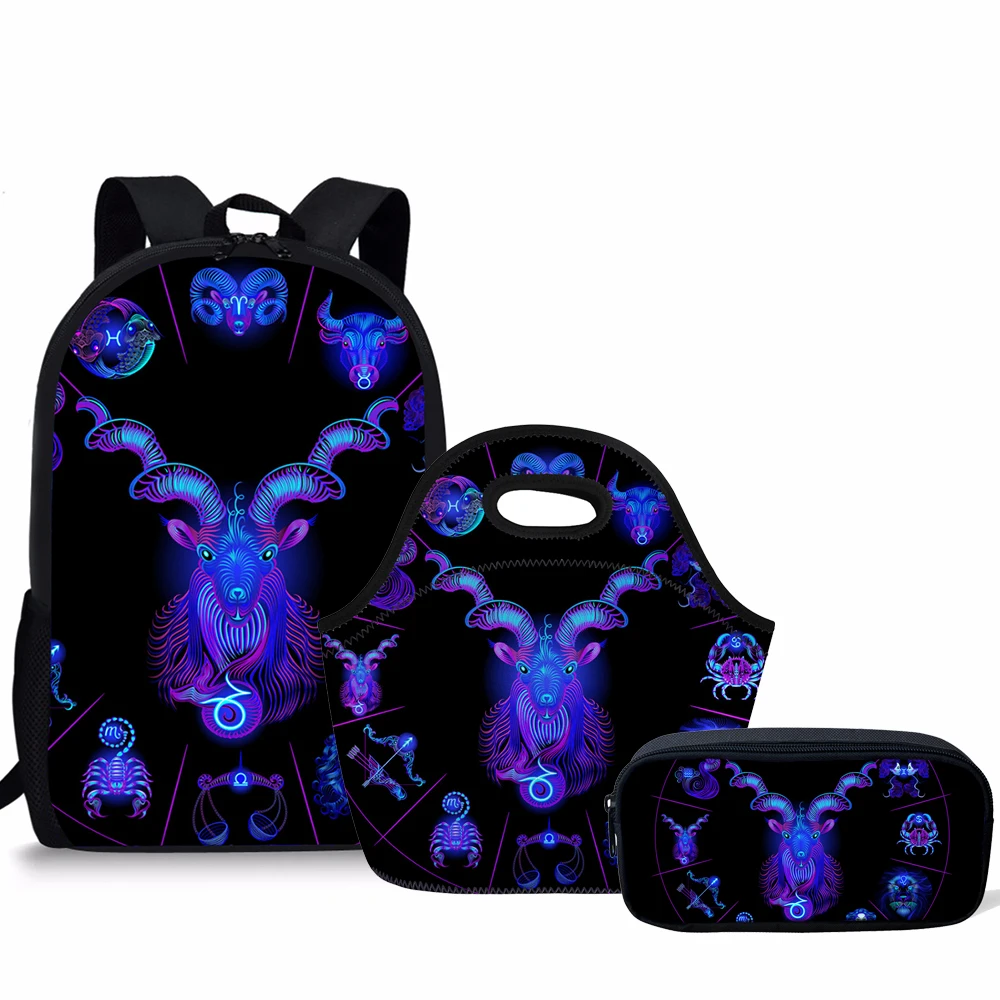 Двенадцать созвездий школьный рюкзак, набор/комплект из 3 предметов для малышей детский Ранец школьная сумка рюкзак для мальчиков и девочек, рюкзак дорожная сумка - Цвет: CDGX773CKZ20