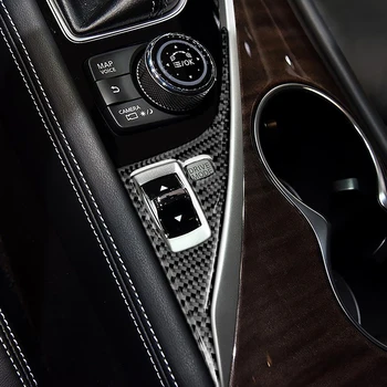 

For Infiniti Q50 Q60 Car Left Hand Driver Side Carbon Fiber Center Console Gear Panel Cover Trim Interior Stickers Car Styling