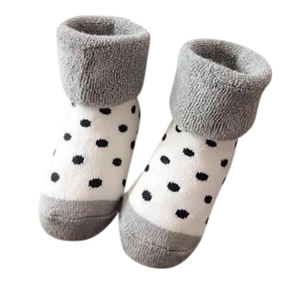 Носки для малышей новинка, детские Нескользящие вязаные теплые носки для зимы с рисунками животных из мультфильмов для маленьких мальчиков и девочек - Цвет: H