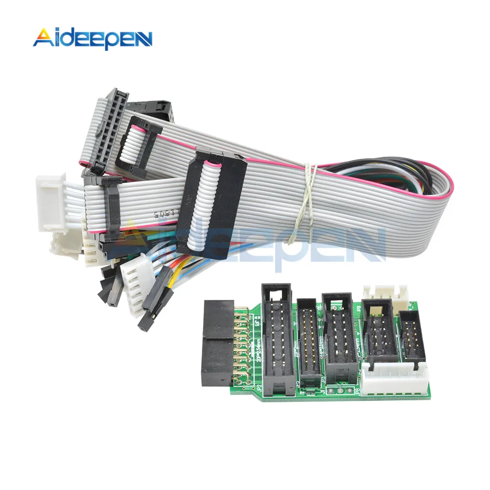 

V8 Adapter Converter with 8PCS 4 Pin 6 Pin 10 Pin 20 Pin Grey Flat Ribbon Data Cable Dupont Wire