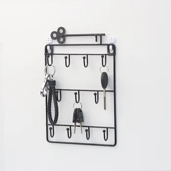 

ins simple iron wall hanging key hanging storage rack home decoration door key storage three-layer rack