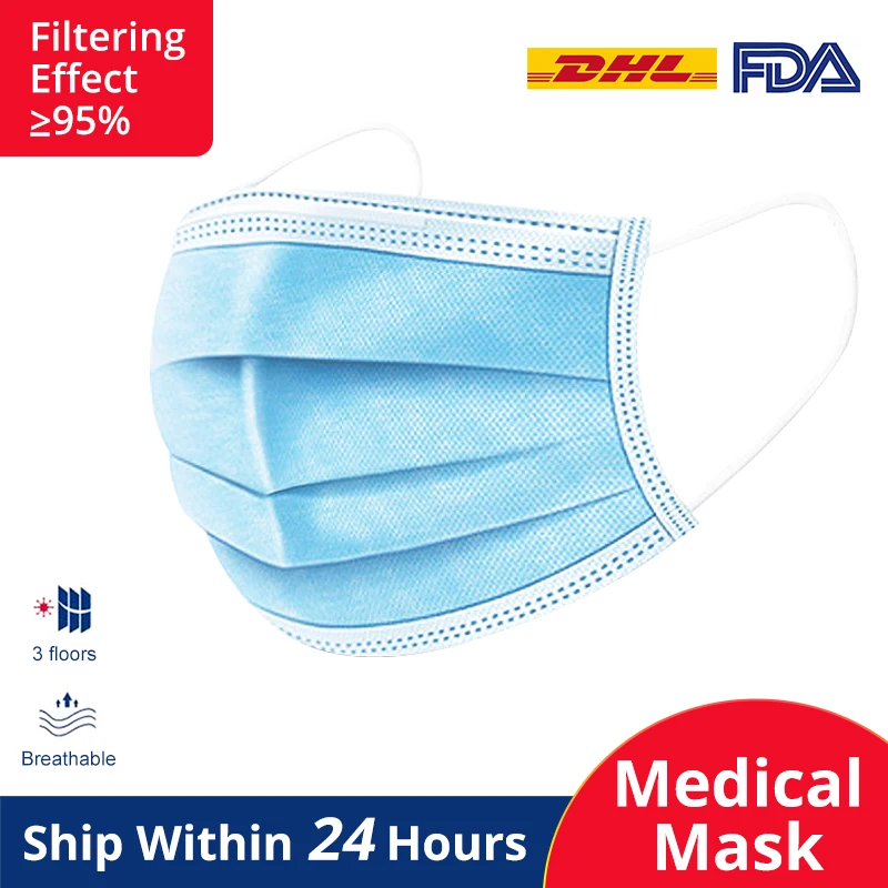

Anti-Dust Surgical Earloops Masks Fast delivery Surgical mask Face 3layers Mouth Masks Non Woven Disposable Medical