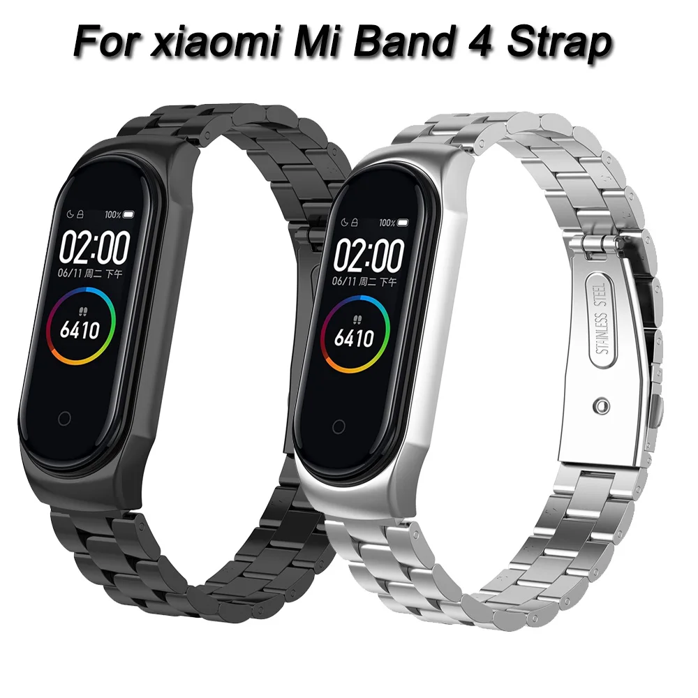 Mi Band 4 ремешок из нержавеющей стали для Xiaomi mi ремешок 4 браслет mi Band 4 Браслеты регулируемые Pulseira аксессуары