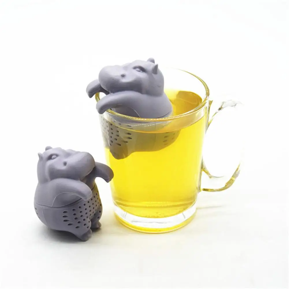 Прекрасный силиконовый ленивый Ленивец/Бегемот чай заварки Черный Чай Ситечко вкладыш специи заваривание чая инструменты Drinkwares