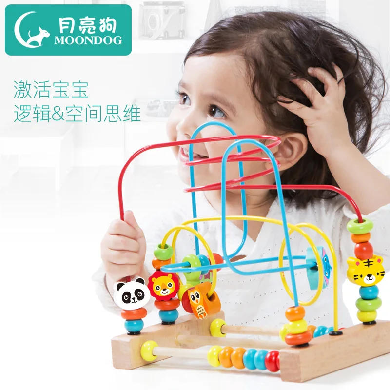 

Infant Child Bead-stringing Toy Boy Educational Force Toy GIRL'S Beaded Bracelet Building Blocks 0 Have 1-2-3-And-a-Half-Year-Ol